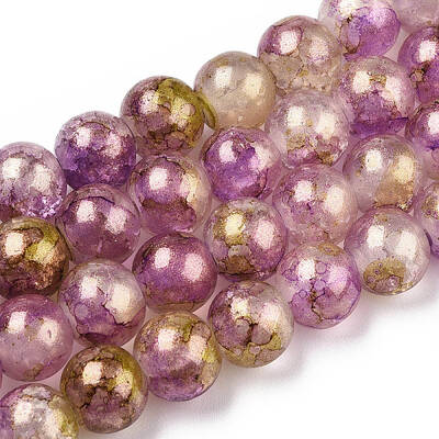 Baking Painted Crackle Glass Bead Strands