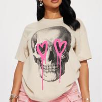 Eternal Love Skull Tshirt - Sand, Shortsleeve