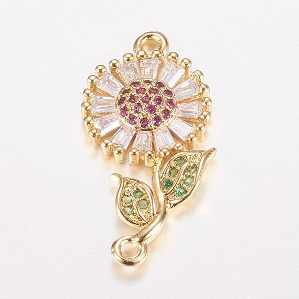 Brass Micro Pave Cubic Zirconia Links