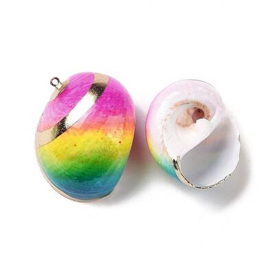 Spray Painted Natural Spiral Shell Pendants