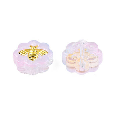 Transparent Spray Painted Glass Beads