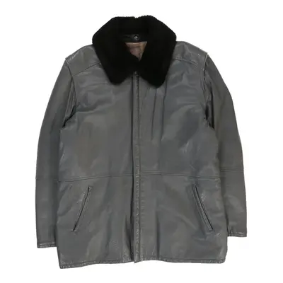 Unbranded Leather Jacket - 2XL Grey Leather