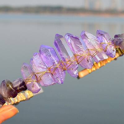 Natural Electroplated Crystal Hair Bands