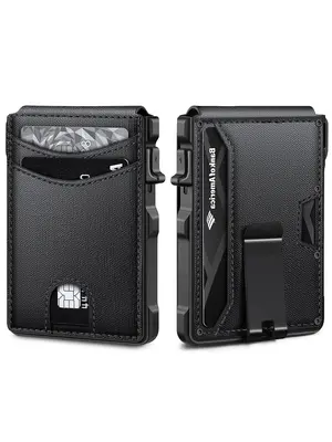 Minimalist Business Style Solid Pu Leather Wallets for Men, Casual Simple Portable Card Holder, Multiple Slots Card Holder fo...