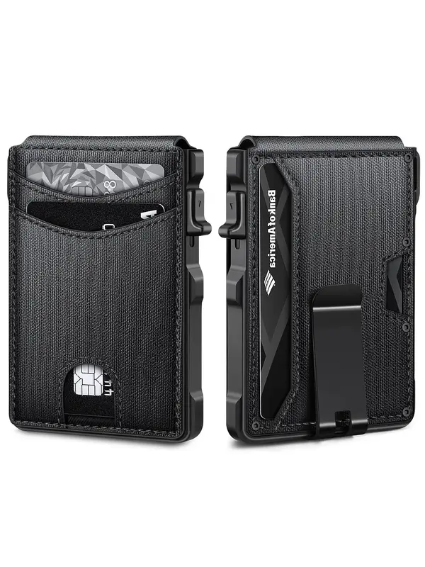 Minimalist Business Style Solid Pu Leather Wallets for Men, Casual Simple Portable Card Holder, Multiple Slots Card Holder fo...