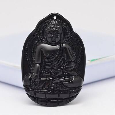 Natural Obsidian Large Cameo Pendants