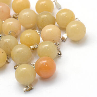 Round Natural Topaz Jade Pendants