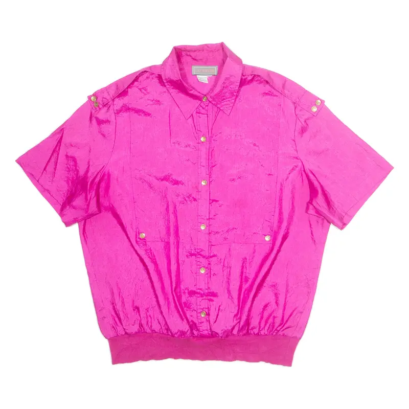 LIZ BAKER Womens Shirt Pink Collared M