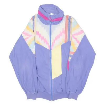 JOSEF & BRIGITTE KOPPEL Womens Track Jacket Purple 80s Crazy Pattern UK 12