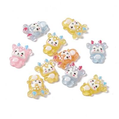 Christmas Reindeer Transparent Resin Cabochons