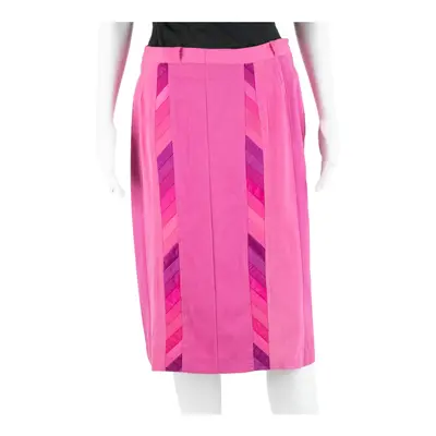 Y2K Panelled Knee Length Straight Skirt Pink Womens M