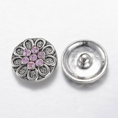 Alloy Rhinestone Snap Buttons