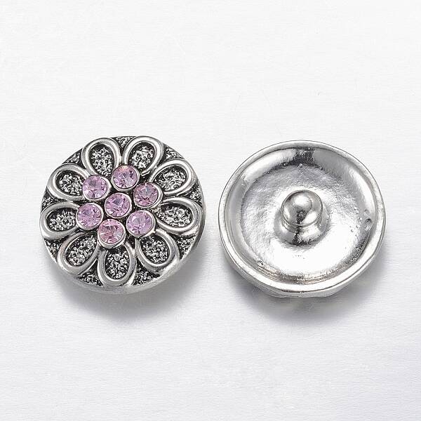 Alloy Rhinestone Snap Buttons