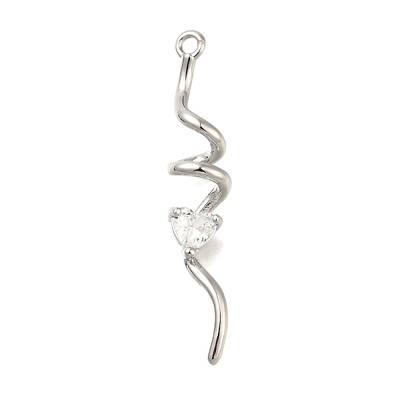 Brass Micro Pave Cubic Zirconia Pendants