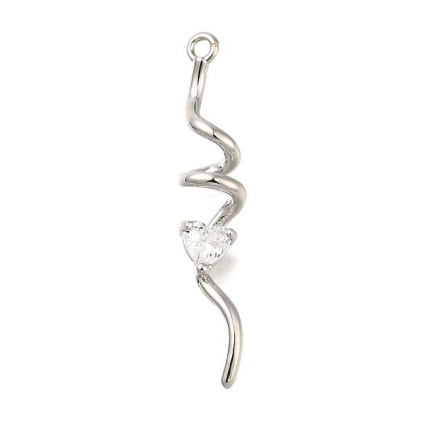 Brass Micro Pave Cubic Zirconia Pendants
