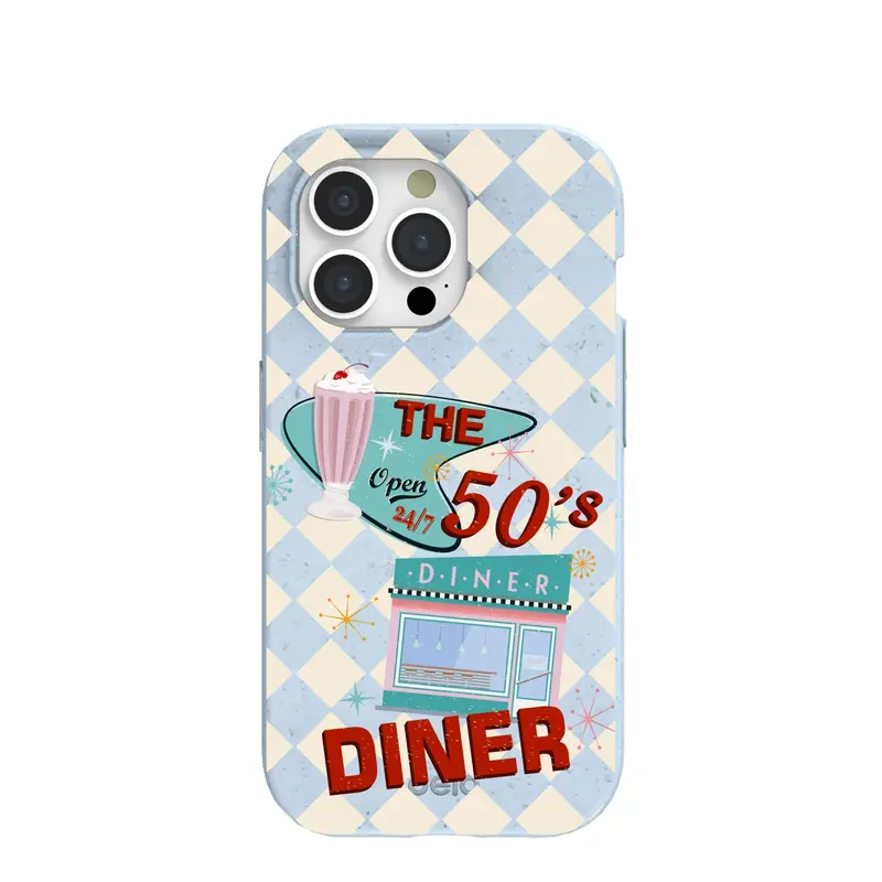 Powder Blue The 50s Diner iPhone 15 Pro Case