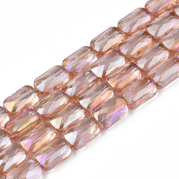 Electroplate Transparent Glass Beads Strands