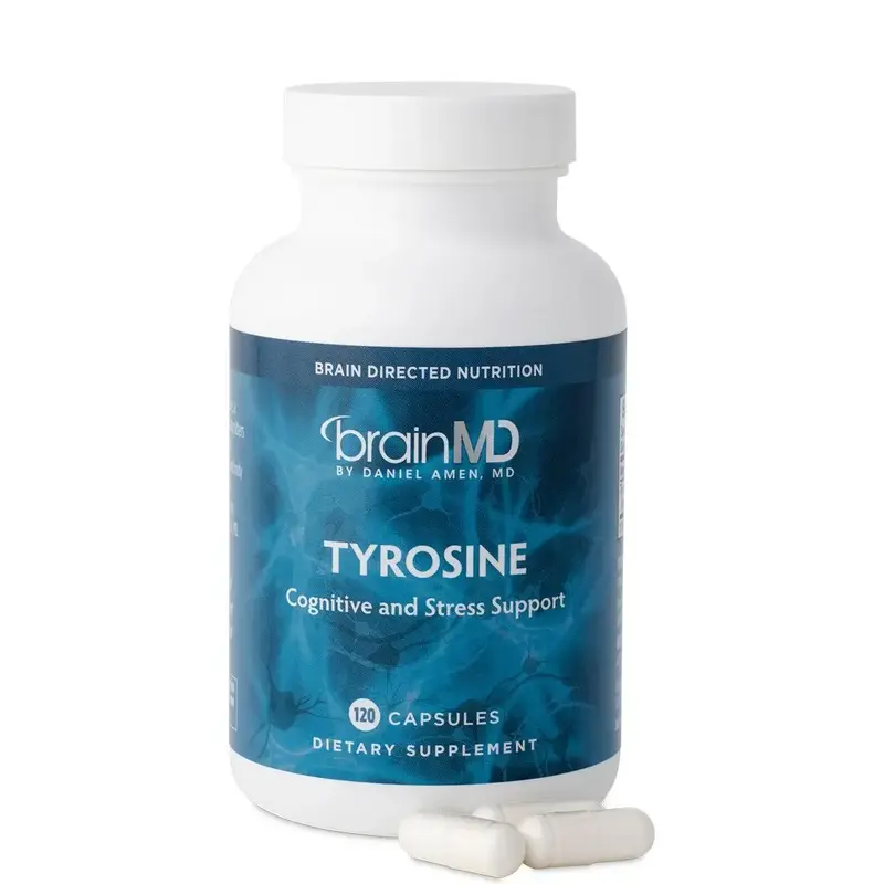 BrainMD - Tyrosine | Cognitive and Stress Support Supplement - 120 Capsules