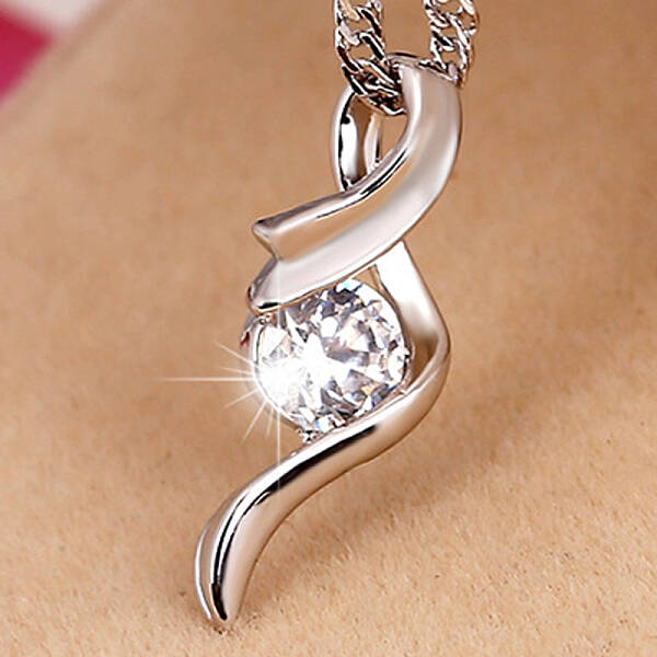 Real Platinum Plated Brass Cubic Zirconia Pendants
