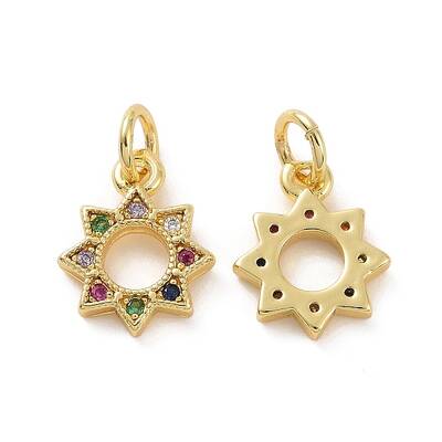 Brass Micro Pave Cubic Zirconia Charm