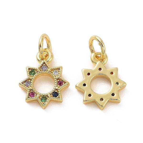 Brass Micro Pave Cubic Zirconia Charm