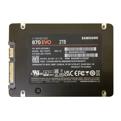 Samsung MZ-77E2T0B | 870 EVO Series 2TB 2.5-inch 6GB/s SATA 2GB Cache V-NAND 3bit MLC Solid State Drive