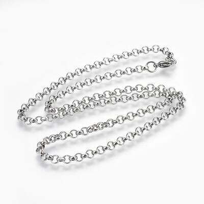 Non-Tarnish 304 Stainless Steel Rolo Chain Necklaces