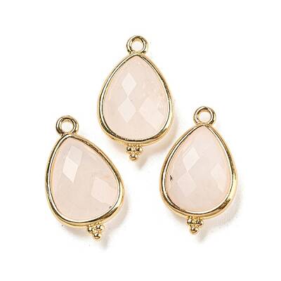 Natural Rose Quartz Faceted Pendants