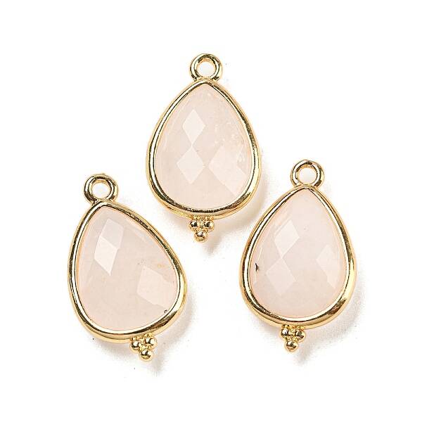 Natural Rose Quartz Faceted Pendants