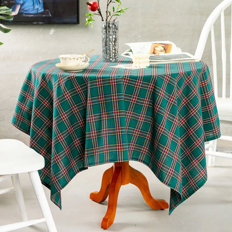 Elegant Turquoise Checkered Gingham Table Overlay - Aperturee