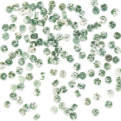 1 Strand Natural Green Spot Jasper Beads Strands