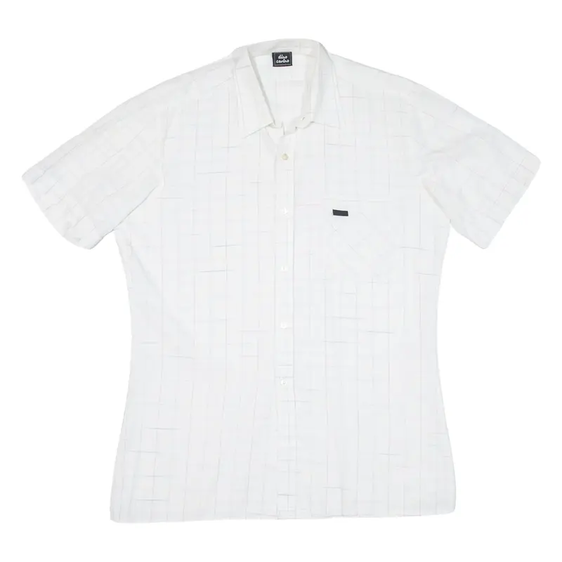 DINO CARINO Mens Shirt White Check M