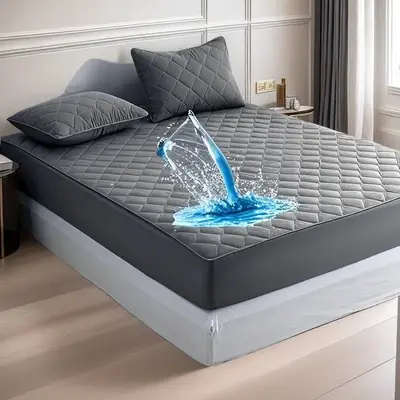 Cosyaby Waterproof Mattress topper cover 3pcs (Twin size:2pcs) - Full Coverage Fitted Sheet with pillowcases, Non-Slip Mattre...