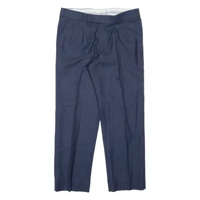 SPECIALLY ORDERED Pleated Mens Trousers Blue Regular Straight W31 L25