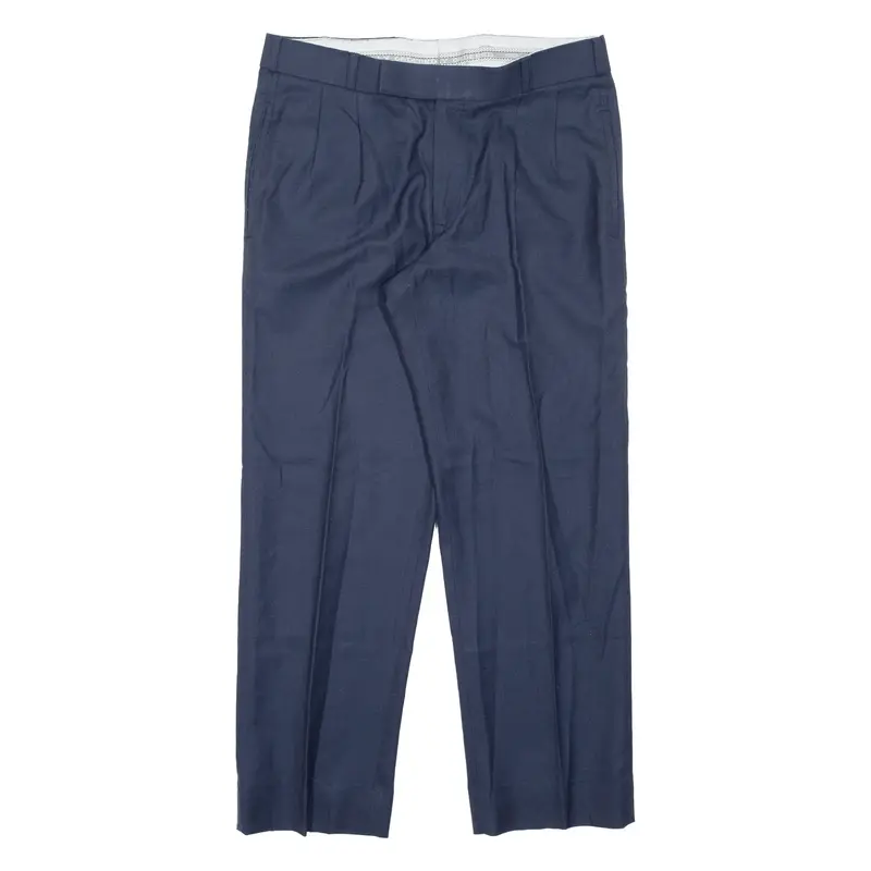 SPECIALLY ORDERED Pleated Mens Trousers Blue Regular Straight W31 L25
