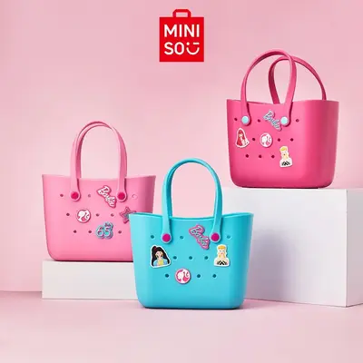 [Fall Deals] MINISO Barbie Sunlight Shining Series Lunch Box Bento Storage Bag Cartoon Cute Portable EVA Handbag Girl Birthda...