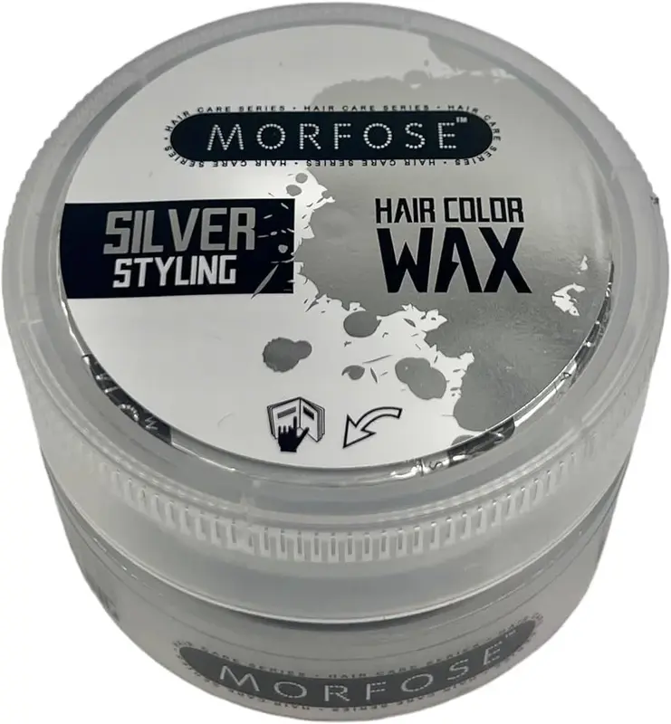 Hair wax Morfose - coloring hair wax, strong, matte finish, 100 ml silver | Silver