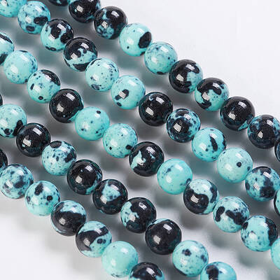 Natural Ocean White Jade/Rain Flower Stone Beads Strands