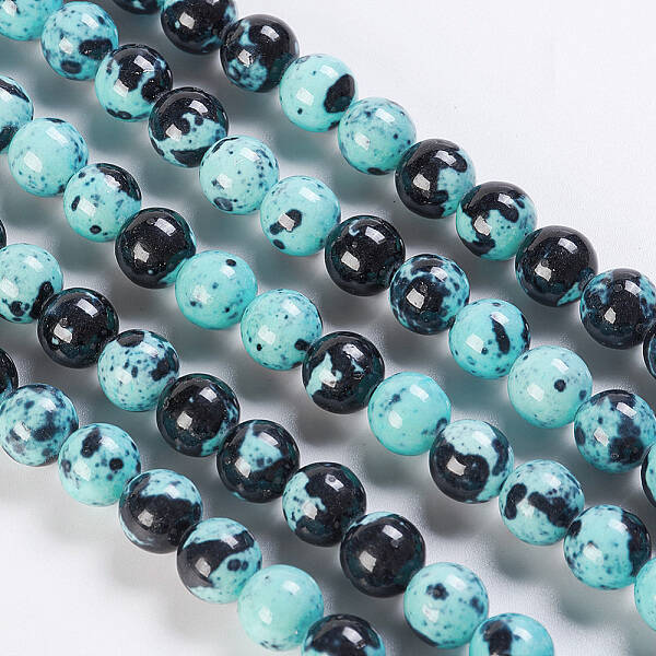 Natural Ocean White Jade/Rain Flower Stone Beads Strands