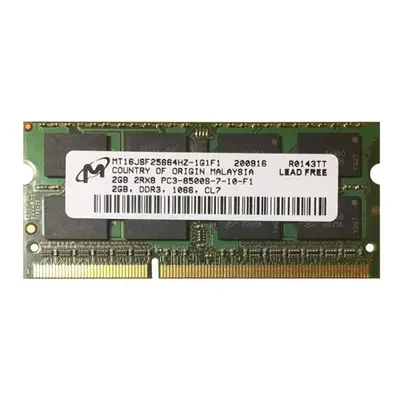Micron MT16JSF25664HY-1G1F1 | 2GB DDR3-1066MHz PC3-8500 Non-ECC Unbuffered SODIMM CL7 2Rx8 1.5V 204-Pin Memory Module