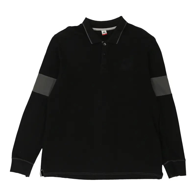 Le Coq Sportif Long Sleeve Polo Shirt - 2XL Black Cotton