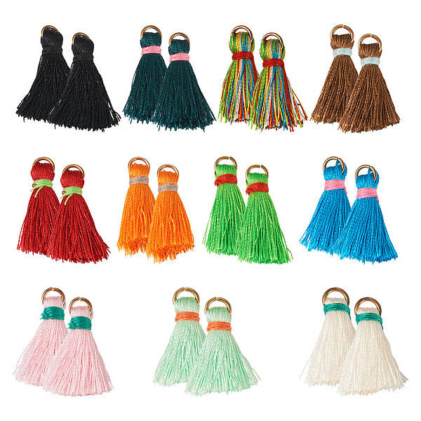 110Pcs 11 Colors Polyester Tassel Pendants