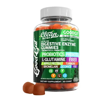 Digestive Enzymes Gummies with Probiotics Prebiotics For Digestive Health + L-Glutamine For Gut Health Bromelain Licorice Fib...