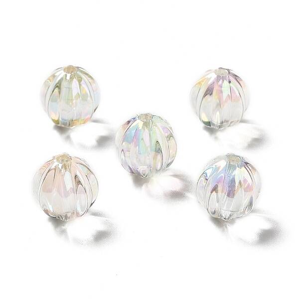 Two Tone UV Plating Rainbow Iridescent Acrylic Beads