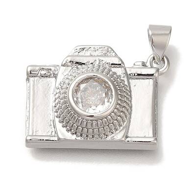 Rack Plating Brass Micro Pave Cubic Zirconia Pendants