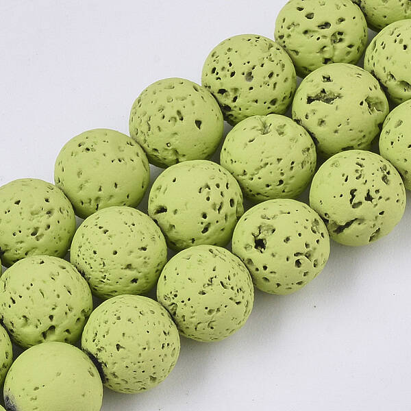 Spray Painted Natural Lava Rock Beads Strands