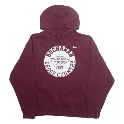 NIKE Mens Maroon Hoodie USA 2XL
