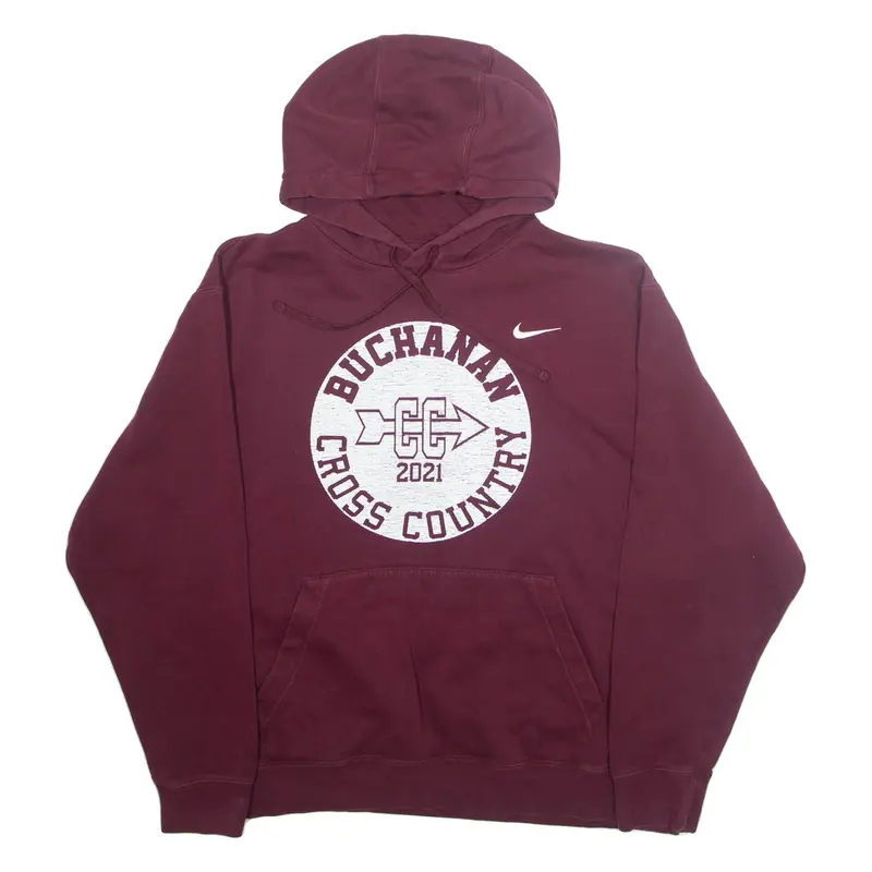 NIKE Mens Maroon Hoodie USA 2XL