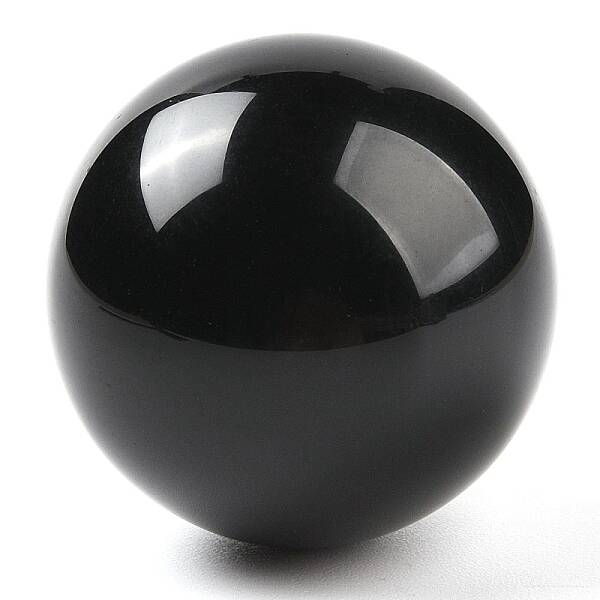 Natural Obsidian Sphere Beads