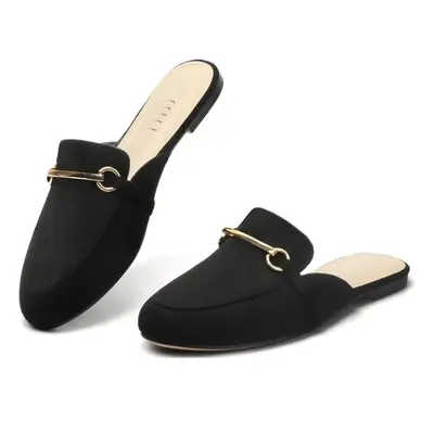MUSSHOE Mules for Women Flats Comfortable Slip on Women Mules Backless Loafers Beige Footwear
